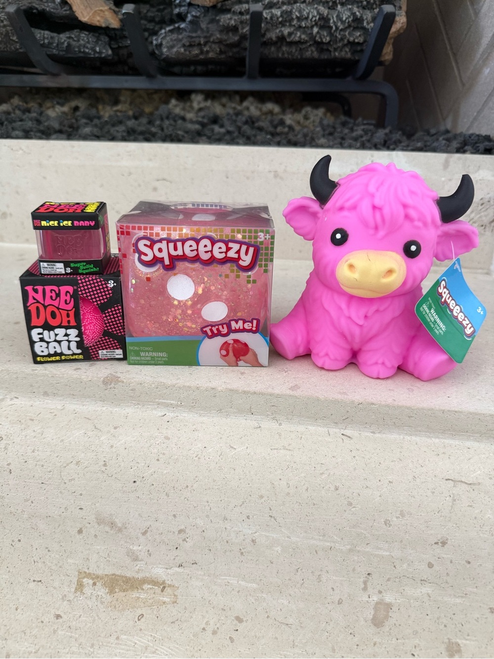 *NEW* NeeDoh Flower Fuzzball &Nice Ice Baby, Squeeezy Dice &Cow